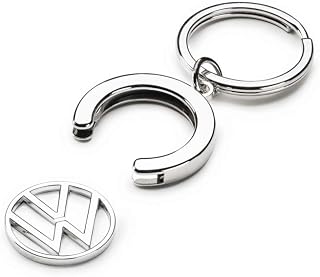 Volkswagen 000087010BT Key Ring Deposit Chip, Shopping Trolley Token, Keyring Pendant with VW Logo, Silver