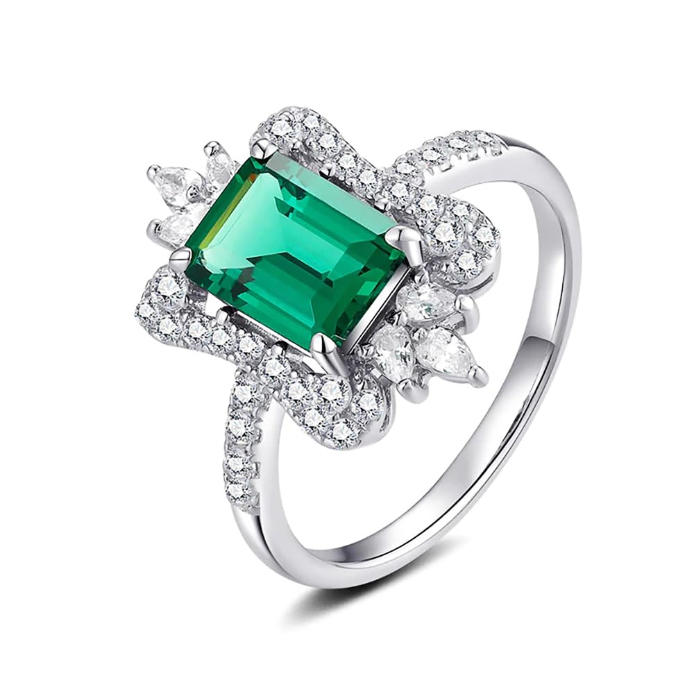 Noble Green Cubic Zirconia Wedding Anniversary Ring for Women