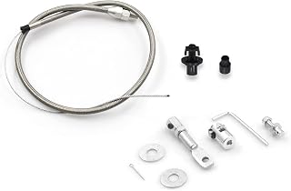 LVOUP 5657 Stainless Adjustable Steel Braided Throttle Cable Kit | 36" in cable 24" Sleeve