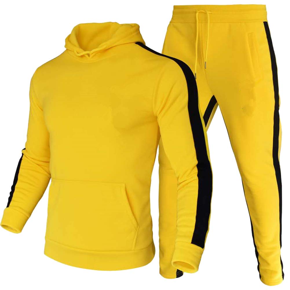 amropi Men's Tracksuit Hoodie Sweatshirt Tops and Long Pants Set Casual Sports O