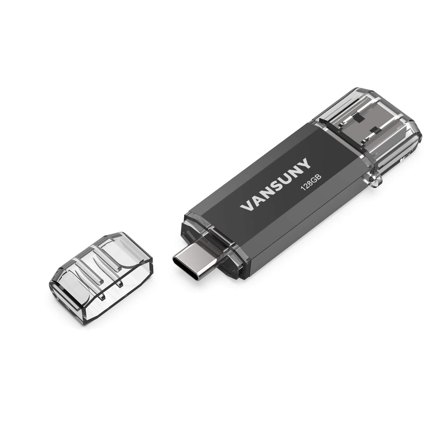 Vansuny 128GB USB C Flash Drive 2 in 1 OTG USB 3.0 + Type C Memory Stick with Ke