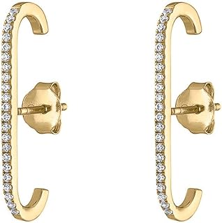 Simple Elegant Shiny Cubic Zirconia Geometric Stud Earrings for Women