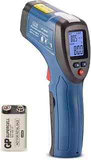 CEM DT-8666 Digital Infrared Meat Thermometer Gun,DS10:1 Instant Read Laser Temperature Gun for Griddle,Grill,Oven,Pizza, Thermal Air Heat Leak Detector for Industrial Repairs with Color Light Alarm