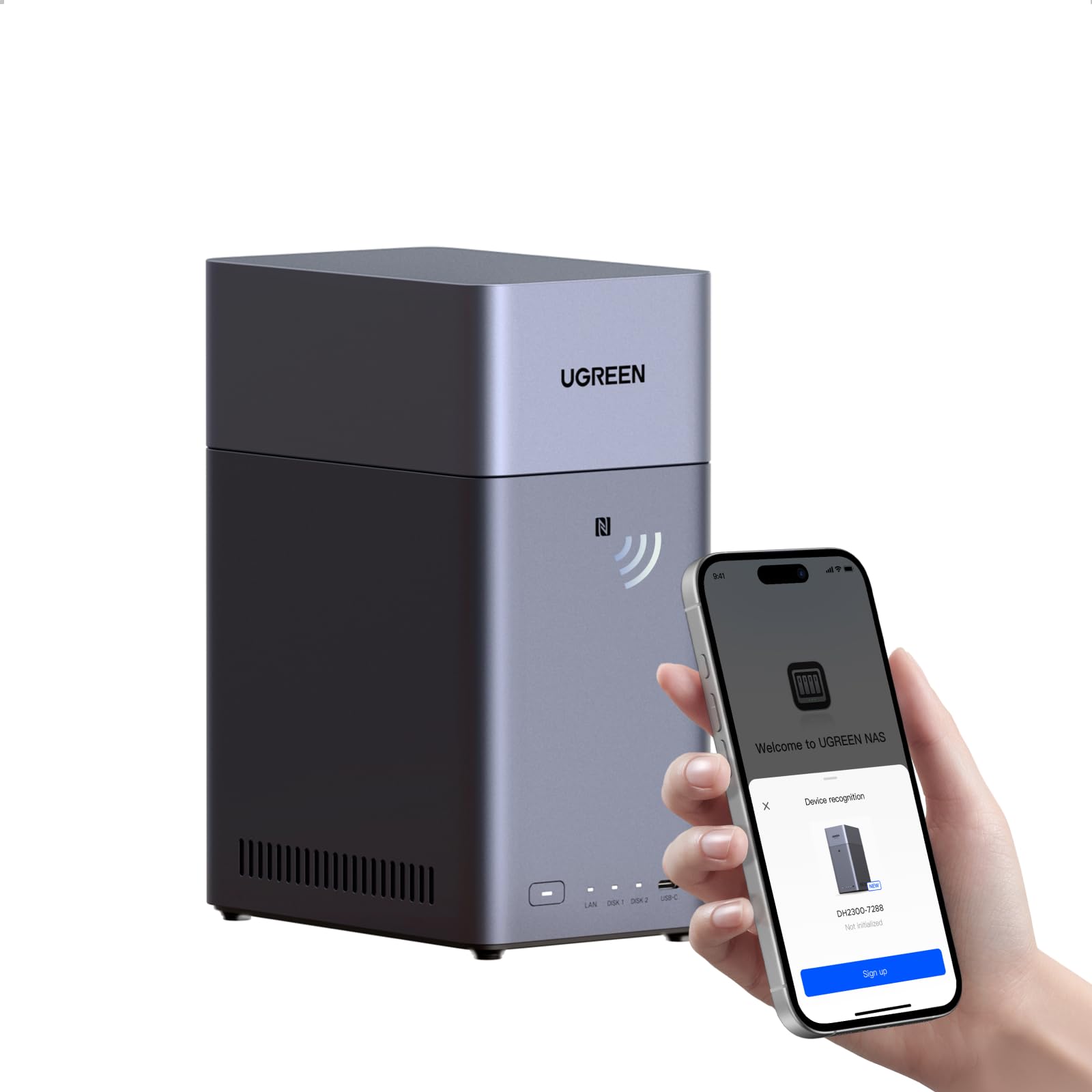 UGREEN NAS DH2300 2-Bay for Beginners & Personal Users, Phone Backup | AI Album,