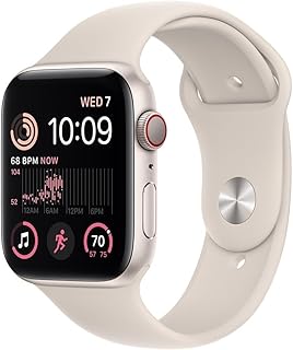 Apple Watch SE (2nd Gen) (GPS + Cellular, 40mm) - Starlight Aluminum Case with Starlight Sport Band, S/M (Renewed)