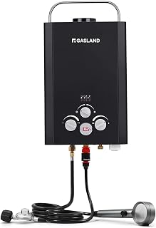 GASLAND BE158B Portable Tankless Water Heater,1.58GPM 6L,Black | CSA Certified, Digital Display & Multi-Protection, 41,000 BTU,Propane Hot Water for Outdoor & Mobile Use