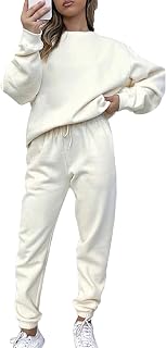 amropi Women's Fleece Lined Pullover Sweatshirt and Trousers Jogging Tracksuits