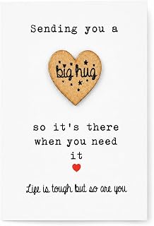 Pocket hug token gift | Big hug wooden heart | First day at school present | Removable wooden heart to keep with you always
