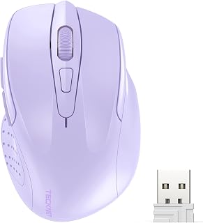 TECKNET Wireless Mouse, 2.4G Ergonomic Computer Mouse, 2600 DPI, Lavender