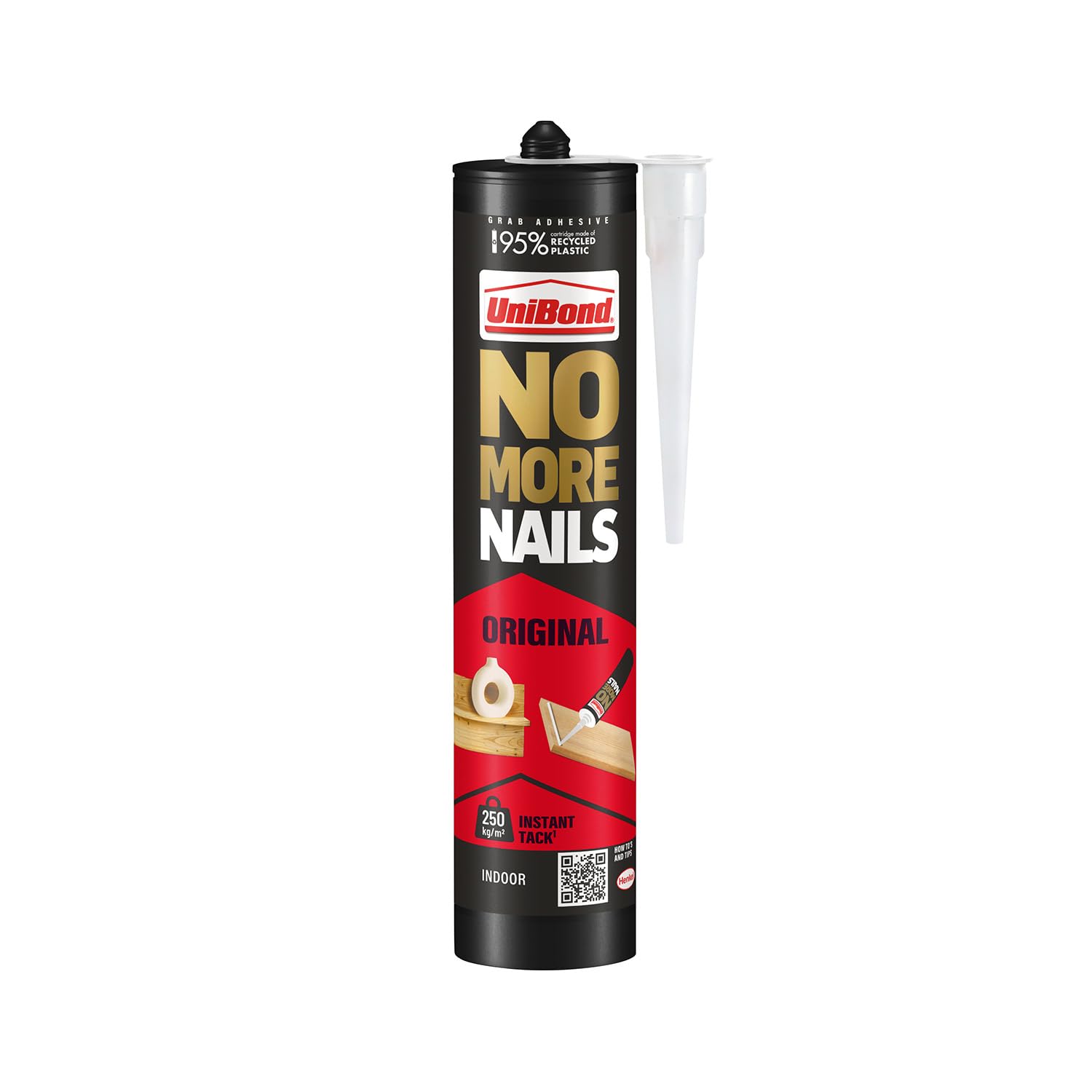 UniBond No More Nails Original, Construction Adhesive, White, 1 x 280 g | High-S