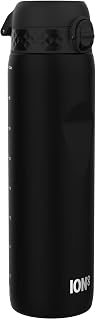 ION8 1 Litre Water Bottle, Leak Proof, Black | Flip Lid, Carry Handle, Rapid Hydration, Dishwasher Safe, Contoured Grip, Ideal for Travel, Gym & Activity Recyclon, 32 oz