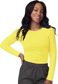 Sivvan Women's Long-Sleeve Comfort Underscrub Tee, Scrubs Undershirts | Classic Fit, Under Uniform Layer with Double-Stitched Crew Neckline, Tagless Neck for Comfort, Base Tee for Medical Scrubs