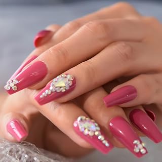 Oval Press-On Nail Bling Nude Fake Finger Nails Full Cover Manicure