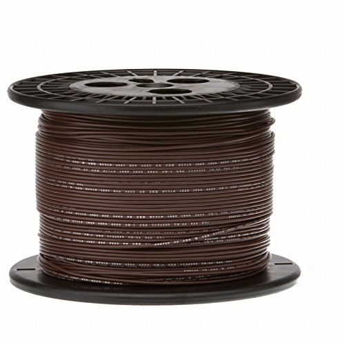 18 AWG Gauge Stranded Hook Up Wire, 1000 ft Length, Brown, 0.0403" Diameter, UL1