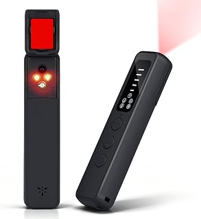 Mcbazel RF Detector, 1MHz-6.5GHz Scanner with 5 Sensitivity Levels, Black | Hidden Camera Detector, Lens and Magnetic Checks, Door Vibration Alarm, USB-C Rechargeable 300mAh Battery, 8-25h, Flashlight