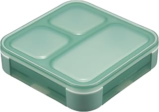 CB Japan FoodMan DSK Lunch Box, Can Stand Upright, Slim, Mee 500ml [Antibacterial] Green, Leak-Resistant, W-Sealing, 4-Point Lock for Secure Fixation, CB Japan DSK