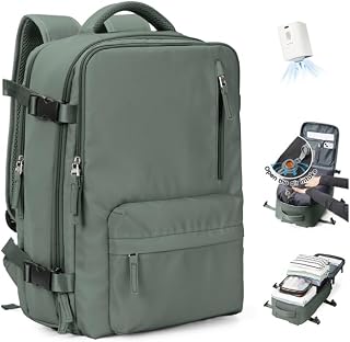 SZLX Vacuum Backpack Travel Bag with Pump Large Travel Backpack Cabin Size 40x30x20 Ryanair for Women Men Easyjet Wizzair Underseat Hand Luggage Carry on Cabin Size Flight Rucksack Fit 14 Inch Laptop