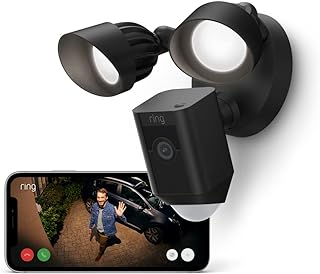 Ring Floodlight Cam Wired Plus | Outdoor Security Camera 1080p HD Video, LED Floodlights, Siren, Wifi, Hardwired | alternative to CCTV system | 30-day free trial of Ring Subscription | Black