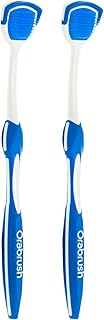 DenTek Orabrush Tongue Scraper, Gentle Tongue Cleaner Brush, 2ct | Orabrush Fresh Breath, Fights Bad Breath, BPA-Free Tongue Scraper, Reaching Where a Toothbrush Cannot