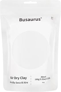 Busaurus 100g White Air Drying Clay Magic Modelling Clay for Kids Colorful Soft Clay for School Supplies, Slime, Art Projects and Cosplay