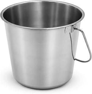 Grip Stainless Steel Bucket (1 Gallon) - Great for Pets, Cleaning, Food Prep - Hang on Fences, Cages, Kennels - Home, Garage, Workshop