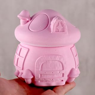 DIY Mushroom House Jar Silicone Mould Crystal Plaster Storage Box Jewelry Mould Epoxy Resin Candle Holder Home Decoration 1pcs