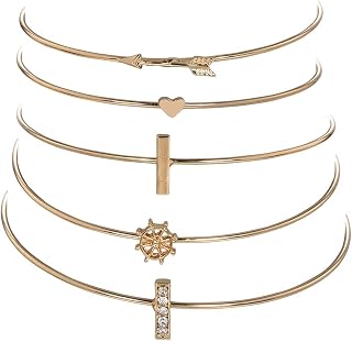 Gold Chunky Boho Rhinestone Tennis Bangle Bracelet Birthday For Women