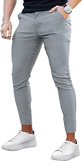 GINGTTO Mens Chinos Pants Slim Fit Stretch Ankle Length Dress