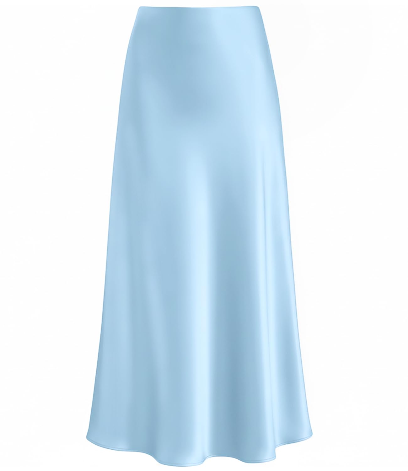 Outoshe Women's Satin High Waisted Maxi Skirts Hidden Elasticized Waistband A Li
