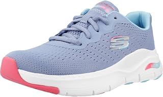 Skechers Arch Fit Infinity Cool Women's Trainers, Blue Blue Mesh Aqua Hot Pink Trim, 35 EU