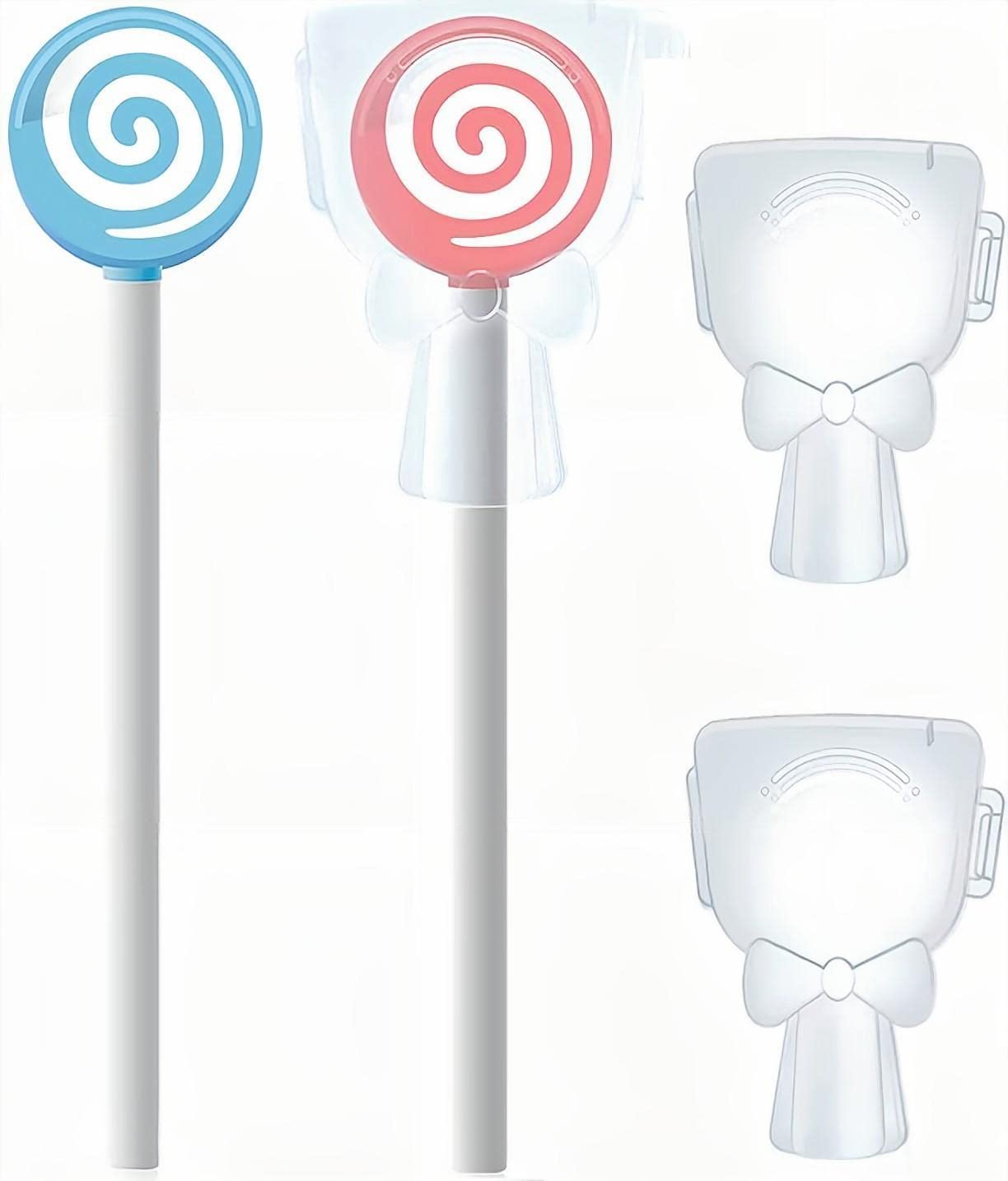 Y-Kelin Kids Tongue Scraper Cleaner，Lollipop Shape Soft Silicone Brush, Clean th