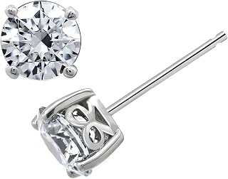 Amazon Collection , Elegant Sterling Silver Yellow Gold Plated Endless Elements Green Cubic Zirconia Stud Earrings