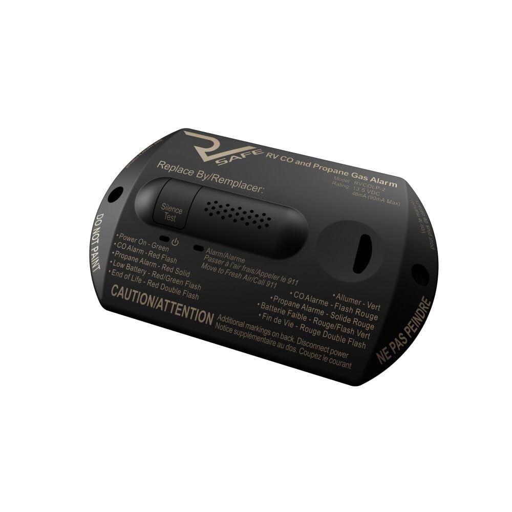 Surface Mount Dual CO and LP Gas for RVs RVCOLP-2 - Black (No Trim Bracket)