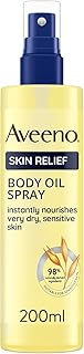 Aveeno Skin Relief Body Oil Spray for Very Dry, Sensitive Skin (1 x 200ml) | With Oat Oil & Jojoba Oil, Suitable For Sensitive Skin, Instantly Nourishes Dehydrated Skin, Suitable for a Massage