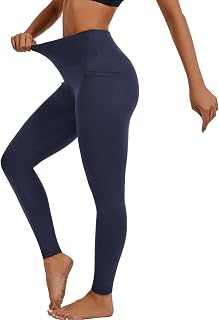 Devirld Womens Leggings with Pockets Tummy Control, High Waisted Yoga Pants Gym Workout Legging for Women