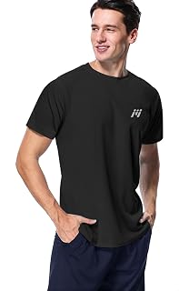 MeetHoo Men’s Rash Vest, Rash Guard UV T Shirt UPF 50+ Top Sun Protection Short Sleeve Tee for Surfing Running Swimming