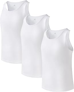 DAVID ARCHY Men's Tank Top Bamboo Rayon Undershirts Tank Shirt Comfy Soft T Shirts for Men, 3 or 5 Pack