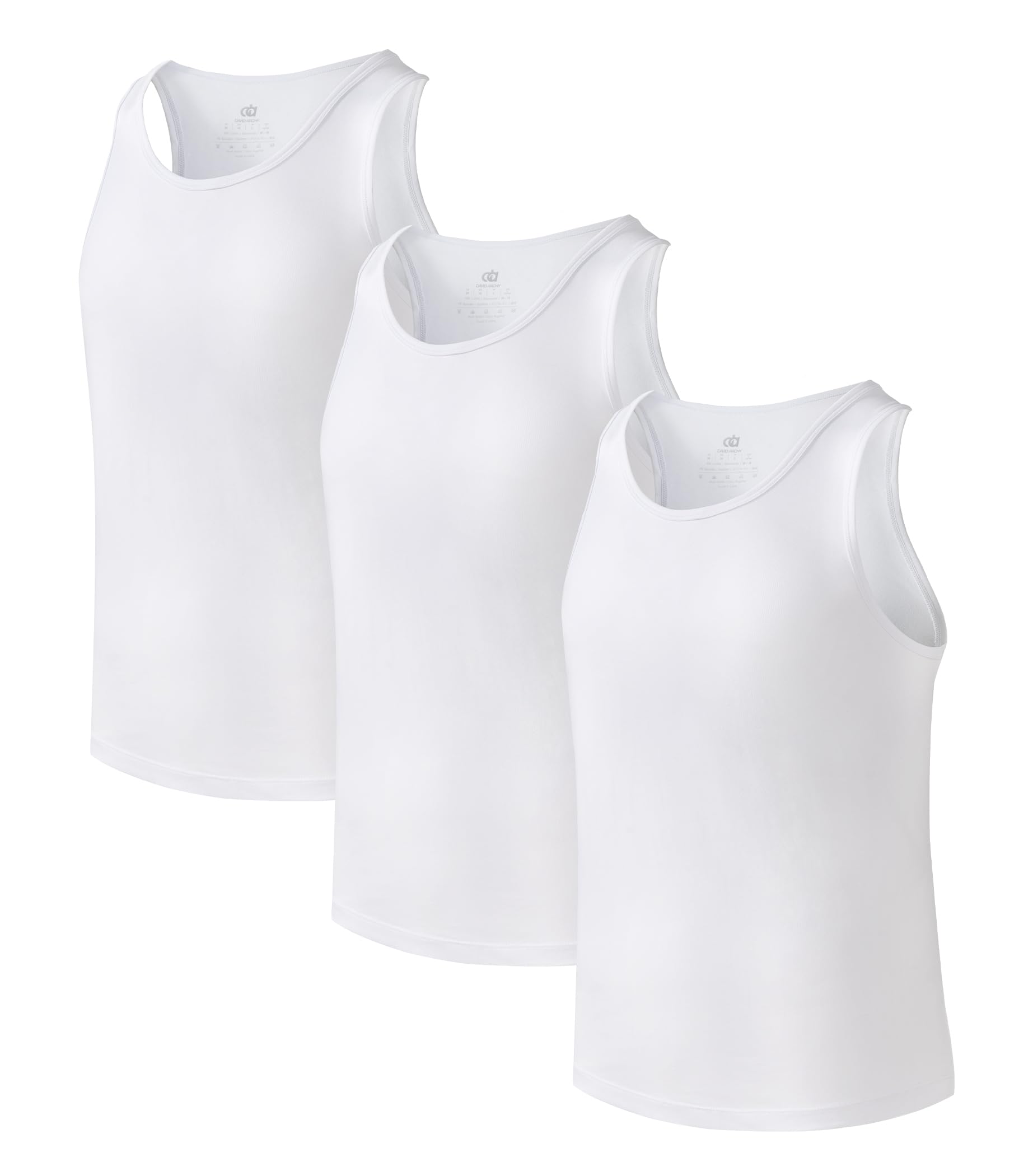 DAVID ARCHY Men's Tank Top Bamboo Rayon Undershirts Tank Shirt Comfy Soft T Shir