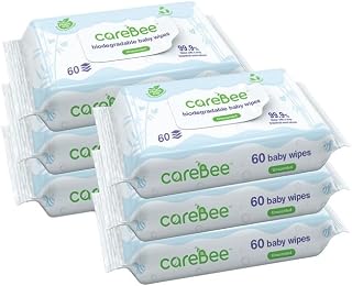 99.9% Water Baby Wipes, Plant-Based Skin Wipes, 60 Pack - (6, White) | 99.9% water formula | Biodegradable plant-based wipes | Unscented & gentle | Suitable for newborn sensitive skin