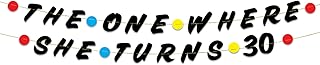 30th Birthday Decorations for Her. Funny Friends Themed Black Banner