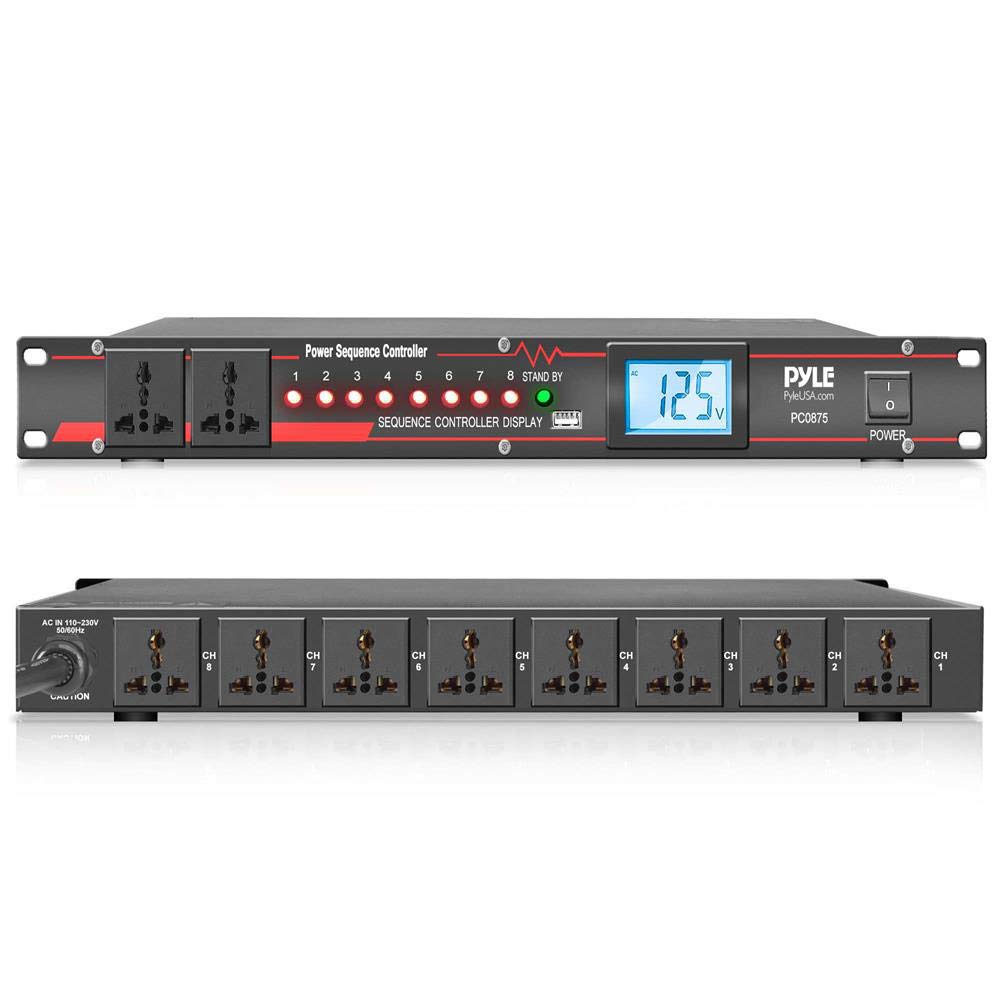 10 Outlet Power Sequencer Conditioner - 13 Amp 2000W Rack Mount Pro Audio Voltag