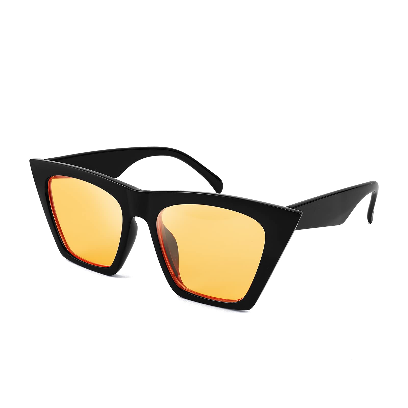 FEISEDY Vintage Square Cat Eye Sunglasses Women Fashion Small Cateye Sunglasses 