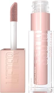 Maybelline Lifter Lip Gloss Hydrating Hyaluronic Acid Light Pink, 002 Ice | With Hyaluronic Acid, Visibily Smooth Lips, Fuller Looking Effect, Non Sticky, Lasting Hydration Formula