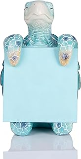 HORTIX Sea Turtle Pop-Up Sticky Note Dispenser for 3 x 3 in Notes, Blue | Includes 100 sheets, handmade resin desk decor for office, home or classroom; gift for teachers, coworkers and turtle lovers