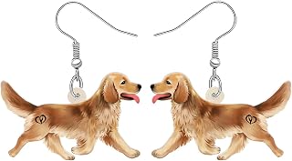 Acrylic Cute Golden Retriever Terrier Dangle Earrings Puppy Animals Jewelry for Women Dog Mom Gifts Charms