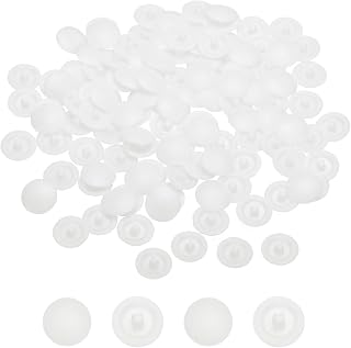 Generic 80pcs 12x3mm Plastic Screw Decorative Cover Self Tapping Waterproof Cap for Philips Cam Fitting Head White