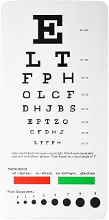 YNR Pocket Eye Chart - 2 in 1 Snellen Eye Chart, Perfect for an Eye Vision Test, High Quality Plastic Card & Handheld Double Sided Plastic Eye Chart for Eye Exams | (Pack of 1)