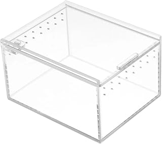 LALOCAPEYO Insect breeding Box Reptile Feeding Box,Magnetic Acrylic Case,Micro Habitat,for arboreal Tarantula Scorpion Sling Lizards Mantis Snake Gecko Jumping Spider Snail Insect Isopods (1)