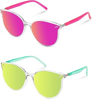 Sumato Retro Round Sunglasses for Women, Pink Sunglasses Womens with Classic Trendy Frame Sunnies Shades UV400 Blocking
