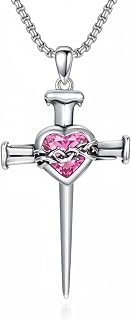 PROESS Cross Star Of David Necklace 925 Sterling Silver Cross Pendant Necklace For Women Men Religious Jewelry